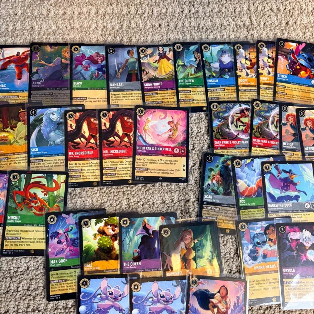 Disney Lorcana Card Lot Legendary Sun Yee Peter Pan Anna Foil Epic Rapunzel Elsa